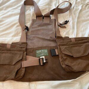 Orvis Waxed Cotton Strap Hunting Vest mesh back xl/xxl